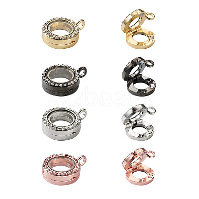 4Pcs 4 Colors Alloy Glass Crystal Rhinestone Pendants PALLOY-TA0002-37-1