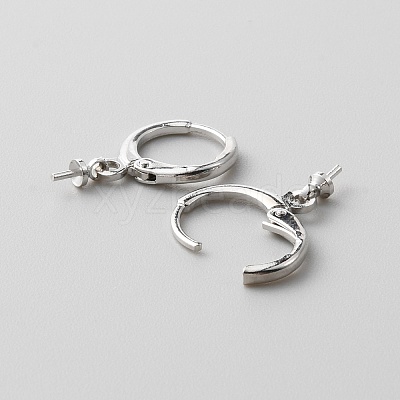 Brass Huggie Hoop Earring Findings KK-WH0079-22P-1