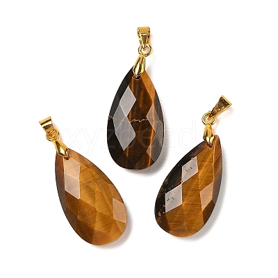 Natural Tiger Eye Pendants G-L614-D03-G04-1