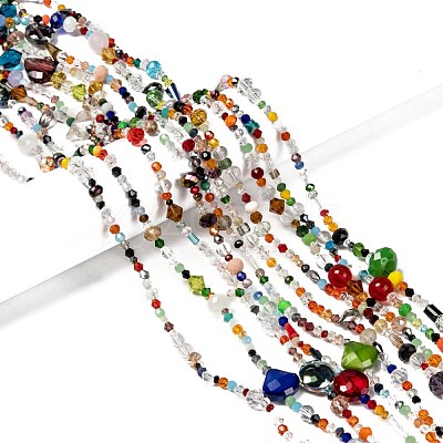 Mixed Electroplate Glass Beads Strands X-EGLA-A003-01-1