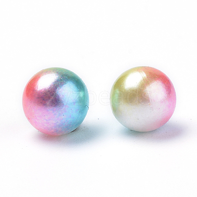 Rainbow Acrylic Imitation Pearl Beads OACR-R065-6mm-A07-1