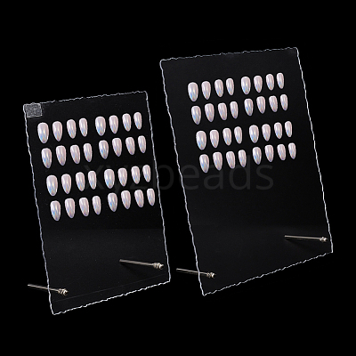 2 Sets 2 Styles Rectangle Transparent Acrylic Nail Art Display Board ODIS-NB0001-35-1