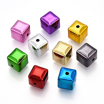 UV Plating Opaque Acrylic  Beads PACR-T017-08-1