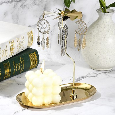201 Stainless Steel Rotating Merry-Go-Round Tealight Candle Holder DJEW-CJC0002-01-1