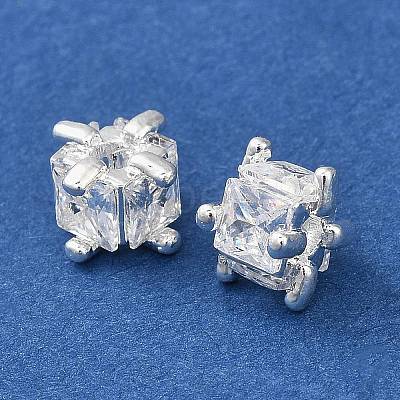 Brass Micro Pave Cubic Zirconia Beads KK-B142-03S-01-1