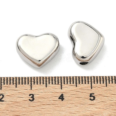Heart Brass Beads KK-G555-07P-1