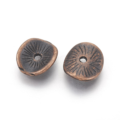 Tibetan Style Alloy Wavy Spacer Beads X-TIBEP-A11067-R-FF-1