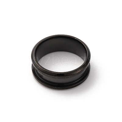 201 Stainless Steel Grooved Finger Ring Settings STAS-TAC0001-10A-B-1