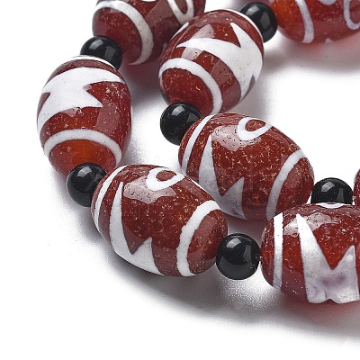 Tibetan Style dZi Beads Strands G-NH0037-C02-01-1