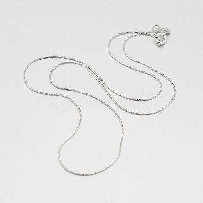 Anti-Tarnish Rhodium Plated 925 Sterling Silver Boston Link Chain Necklaces STER-M086-17A-1