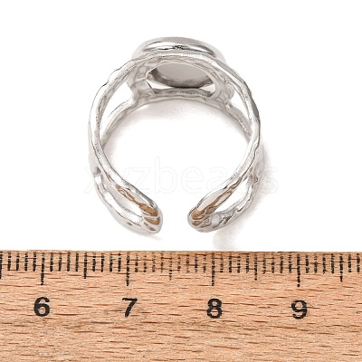 Hammered 304 Stainless Steel Cuff Ring Components SA-CBAC0DF-02B-P-1