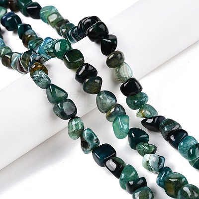 Natural Dyed & Heated Agate Beads Strands G-N342-65B-1