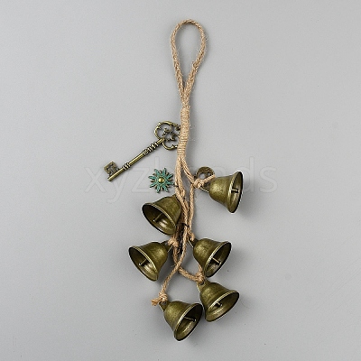 Iron Bell Witch Wind Chimes for Door Wall Hanging Ornaments HJEW-WH20003-32-1