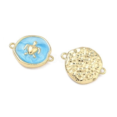 Ocean Brass Enamel Connector Charms KK-C251-05G-02B-1
