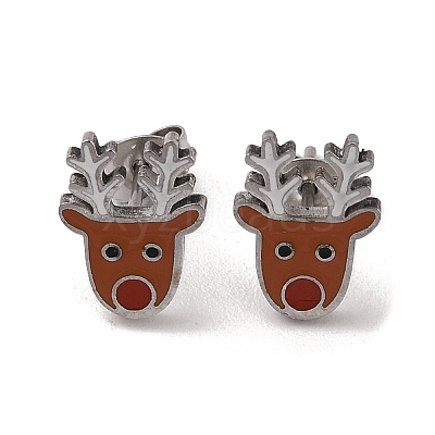 3 Pairs 3 Styles Christmas 304 Stainless Steel Hoop & Studs Earrings Set for Women EJEW-K279-12F-P-1