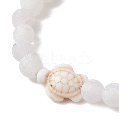 Dyed Natural Weathered Agate Round Beads Stretch Bracelets BJEW-JB11078-1