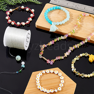 0.8mm Crystal Polyester Threads Transparent Jewelry Bracelet Beading Wire Cords EW-PH0001-0.8mm-02-1