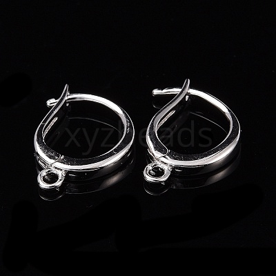 Anti-Tarnish Rhodium Plated 925 Sterling Silver Leverback Earring Findings X-STER-I017-087P-1