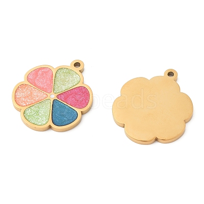 304 Stainless Steel Enamel Pendants STAS-S156-01G-05-1
