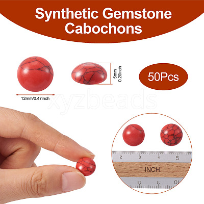 Synthetic Turquoise Cabochons G-R416-12mm-41-1