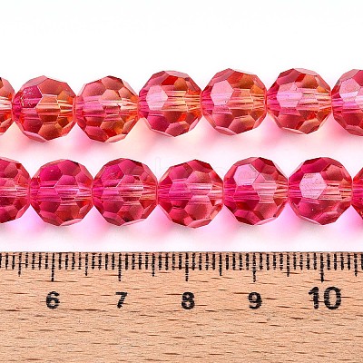Baking Paint Transparent Glass Beads Strands DGLA-A035-T10mm-A02-1