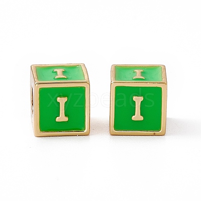Rack Plating Brass Enamel Beads KK-B060-04G-02I-1