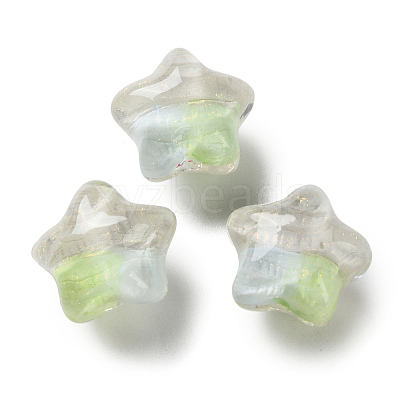 Gradient Color Transparent Hand-drawed Acrylic Beads TACR-P012-01B-01-1