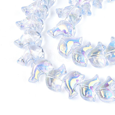 Baking Paint Electroplate Transparent Glass Beads Strands EGLA-N017-06-B04-1