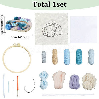 DIY Coaster Punch Needle Embroidery Starter Kits for Beginners DIY-WH20095-003D-1