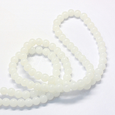 Baking Paint Imitation Jade Glass Round Bead Strands DGLA-Q021-10mm-01-1