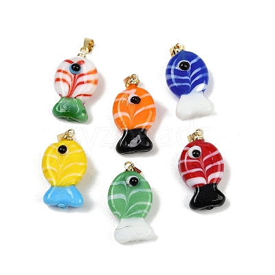 Handmade Lampwork Pendants LAMP-A007-01G-02-1