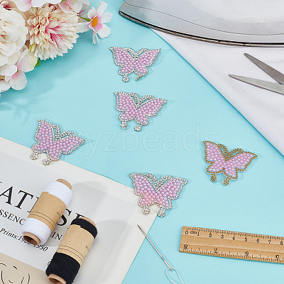 10Pcs Butterfly Hotfix Rhinestone Iron on/Sew On Patches PATC-DR0001-04A-1