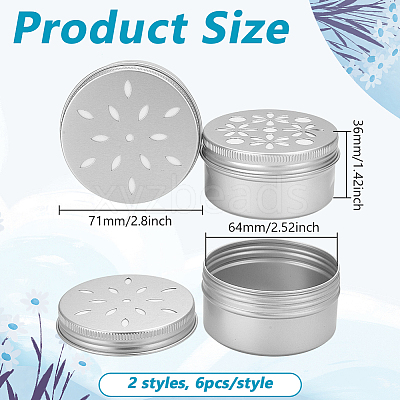 12Pcs 2 Styles Aluminium Shallow Round Candle Tins AJEW-PH0006-30-1