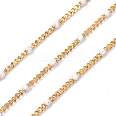 Ion Plating(IP) 304 Stainless Steel Enamel Curb Chains CHS-P013-01G-11-1