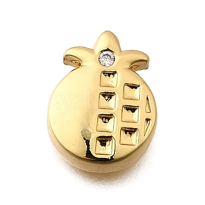 Brass Micro Pave Clear Cubic Zirconia Beads KK-B136-10G-01-1
