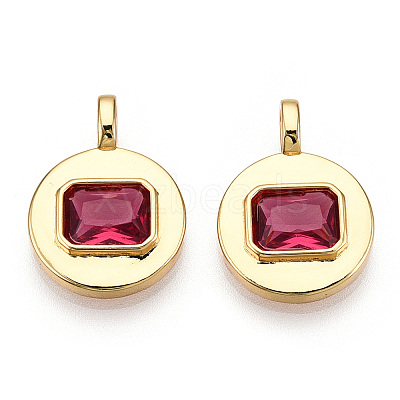 Brass with Cubic Zirconia Pendants KK-K339-01G-06-1