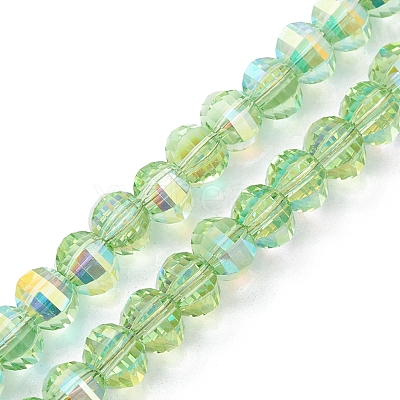 Electroplate Transparent Glass Beads Strands EGLA-K015-13E-1