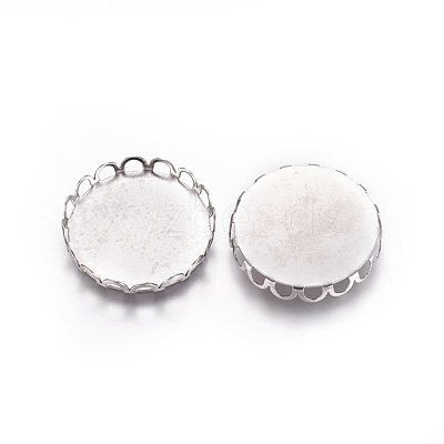 Tarnish Resistant 316 Surgical Stainless Steel Lace Edge Bezel Cups STAS-I118-07P-05-1