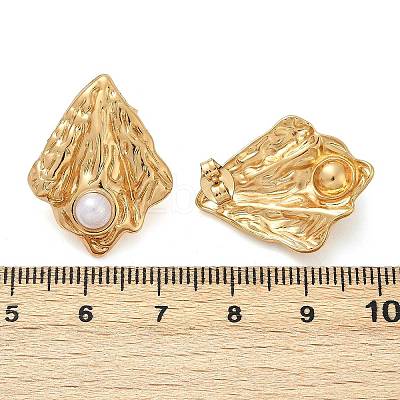 304 Stainless Steel ABS Plastic Pearl Stud Earrings LS-STAS-D368-01B-G-1