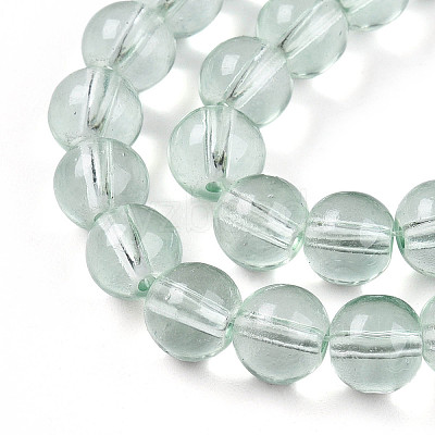 Baking Paint Transparent Glass Beads Strands DGLA-N006-8mm-08-1