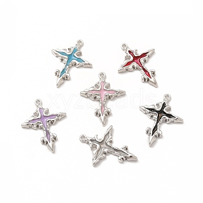 Rack Plating Alloy Enamel Pendants FIND-G051-07P-1