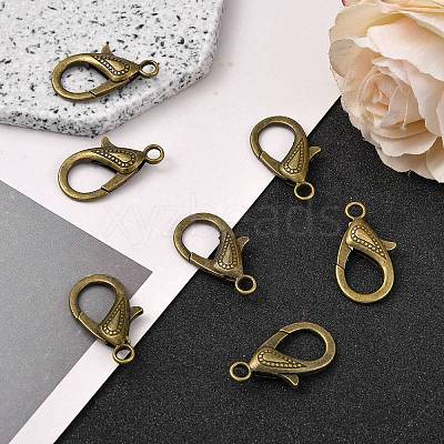 Tibetan Style Alloy Lobster Claw Clasps LS-PALLOY-O027-AB01-1