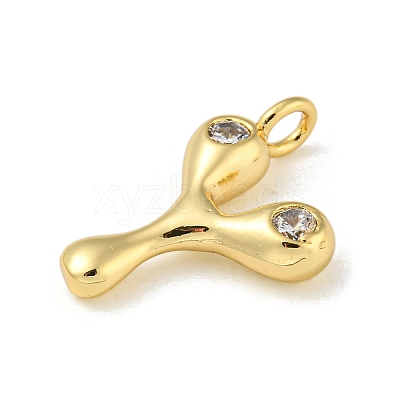 Rack Plating Brass Micro Pave Cubic Zirconia Pendants KK-A200-24G-Y-1