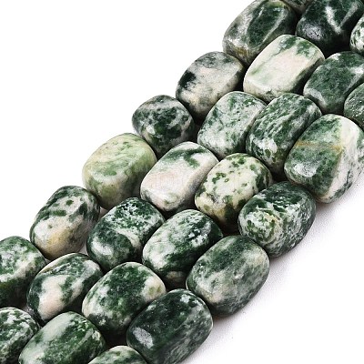 Natural Green Spot Jasper Beads Strands G-T138-96-1