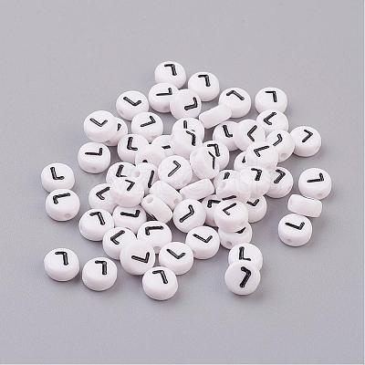 Acrylic Horizontal Hole Letter Beads X-PL37C9070-L-1