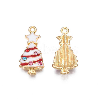 Rack Plating Alloy Enamel Pendants ENAM-N055-148C-1