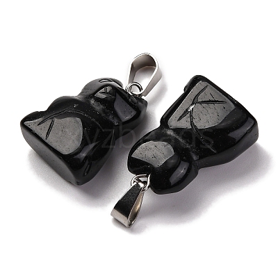 Natural Obsidian Pendants G-B127-08P-07-1