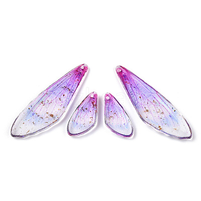 Transparent Resin Wing Earrings Pendants FIND-TAC0006-60D-1