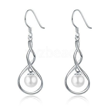 925 Sterling Silver Dangle Earrings EJEW-BB30534-P-1
