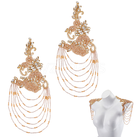 1Pair Rhinestone Sewing Ornaments DIY-NB0014-65A-1